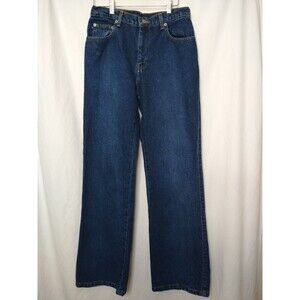 Vintage POLO JEANS CO RALPH LAUREN Relaxed Flare Dark Denim 8x33 100% Cotton